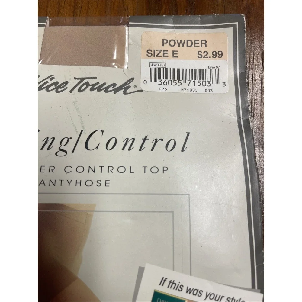 Nice Touch Sears Powder SZ E Day Sheer Panty Nylon Pantyhose Vintage Control Top